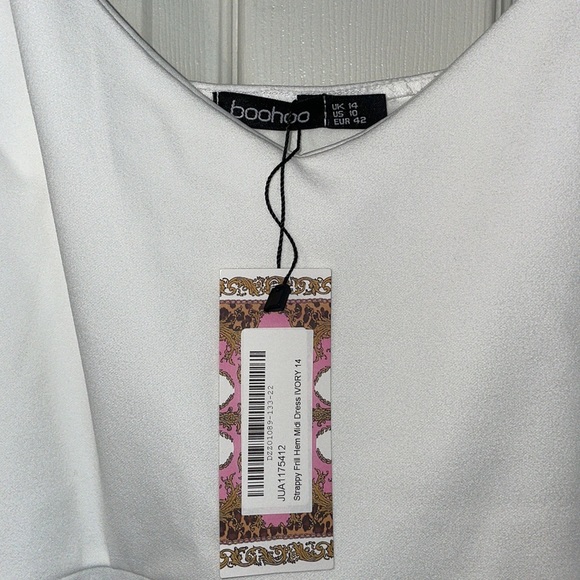 BOOHOO white midi dress; size 10; never worn with tags on - Picture 3 of 5